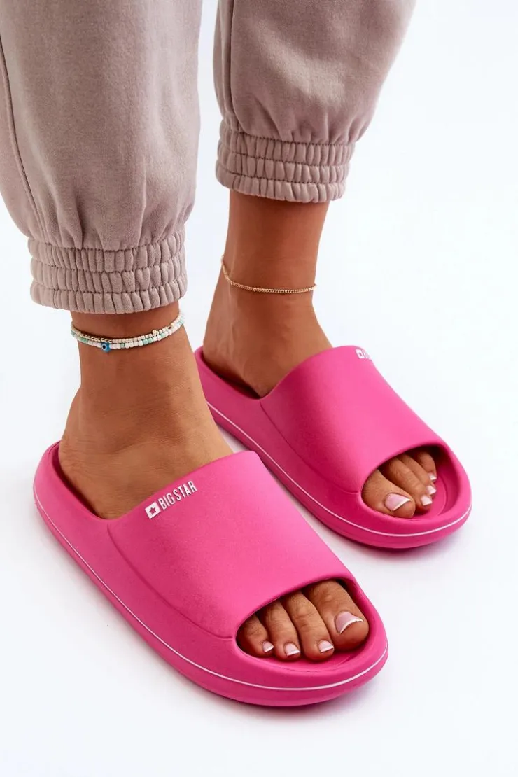 Big Star Shoes Klapki Damskie Big Star|Klapki Basenowe*Lekkie Klapki Damskie Big Star NN274A041 Fuksja Różowy