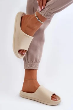 Big Star Shoes Klapki Damskie Big Star|Klapki Basenowe*Lekkie Klapki Damskie Big Star NN274A040 Beżowe Beżowy