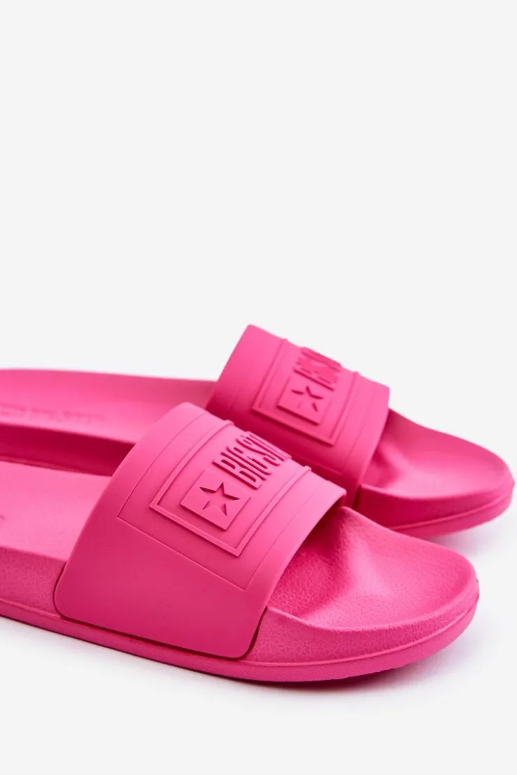 Big Star Shoes Klapki Damskie Big Star|Klapki Damskie Klasyczne*Lekkie Klapki Damskie Big Star OO274037 Fuksja Różowy