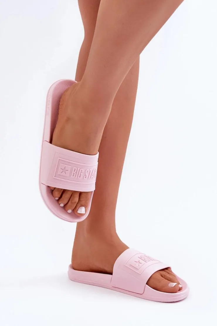 Big Star Shoes Klapki Damskie Big Star|Klapki Damskie Klasyczne*Lekkie Klapki Damskie Big Star OO274036 Różowe Różowy