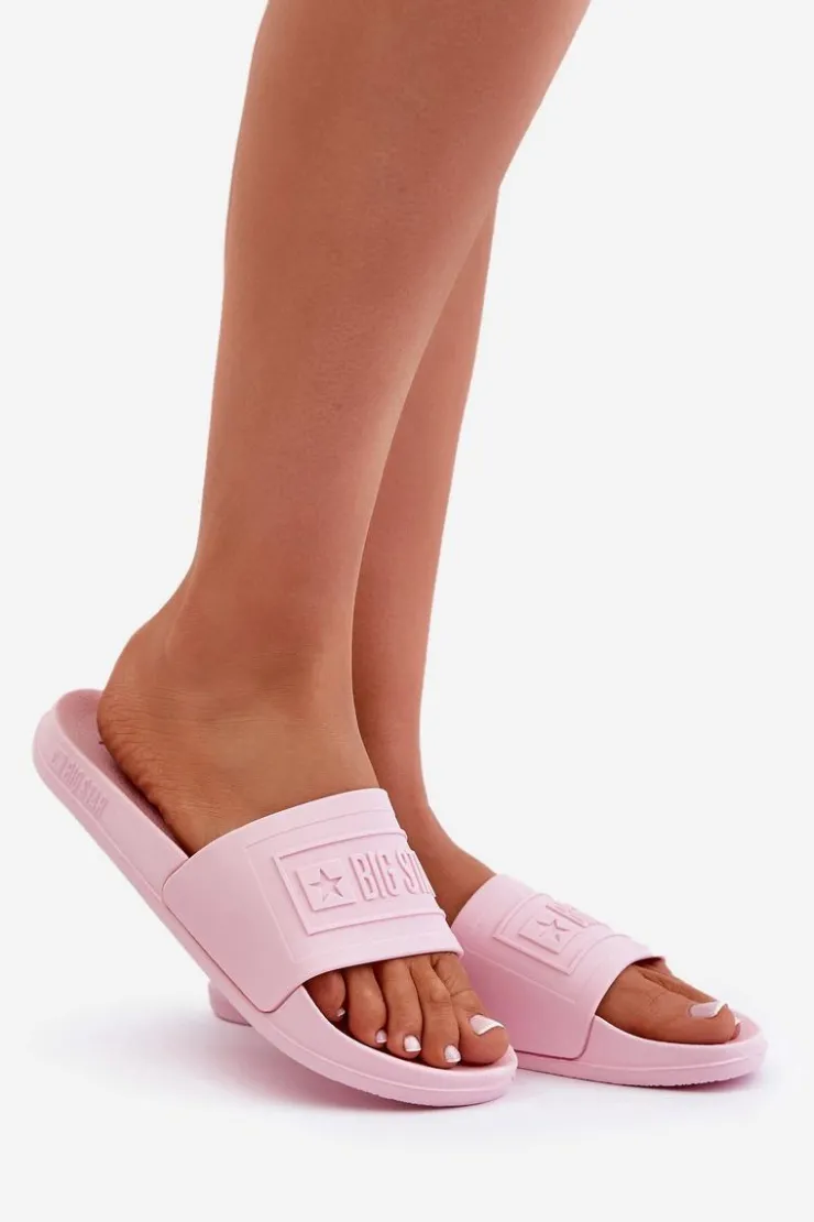 Big Star Shoes Klapki Damskie Big Star|Klapki Damskie Klasyczne*Lekkie Klapki Damskie Big Star OO274036 Różowe Różowy
