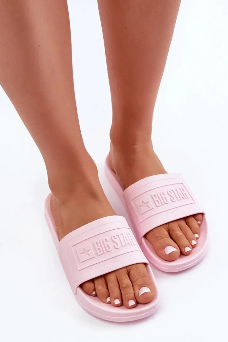 Big Star Shoes Klapki Damskie Big Star|Klapki Damskie Klasyczne*Lekkie Klapki Damskie Big Star OO274036 Różowe Różowy