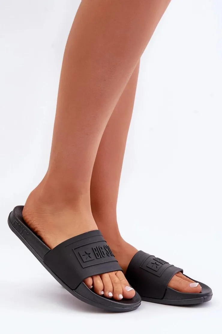 Best Big Star Shoes Lekkie Klapki Damskie Big Star OO274044 Czarne Czarny