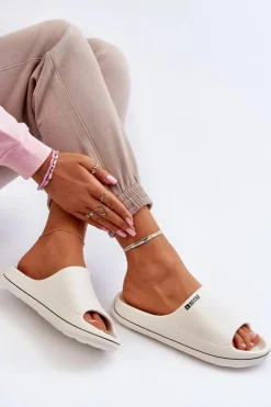 Big Star Shoes Klapki Damskie Big Star|Klapki Basenowe*Lekkie Klapki Damskie Big Star NN274A043 Białe Biały