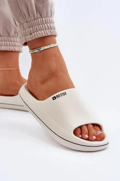 Big Star Shoes Klapki Damskie Big Star|Klapki Basenowe*Lekkie Klapki Damskie Big Star NN274A043 Białe Biały