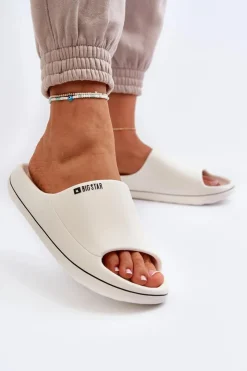 Big Star Shoes Klapki Damskie Big Star|Klapki Basenowe*Lekkie Klapki Damskie Big Star NN274A043 Białe Biały