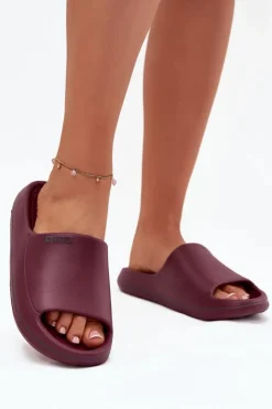 Damskie Big Star Shoes Lekkie Klapki Damskie Big Star SS274422 Bordowe