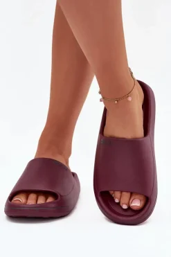 Damskie Big Star Shoes Lekkie Klapki Damskie Big Star SS274422 Bordowe