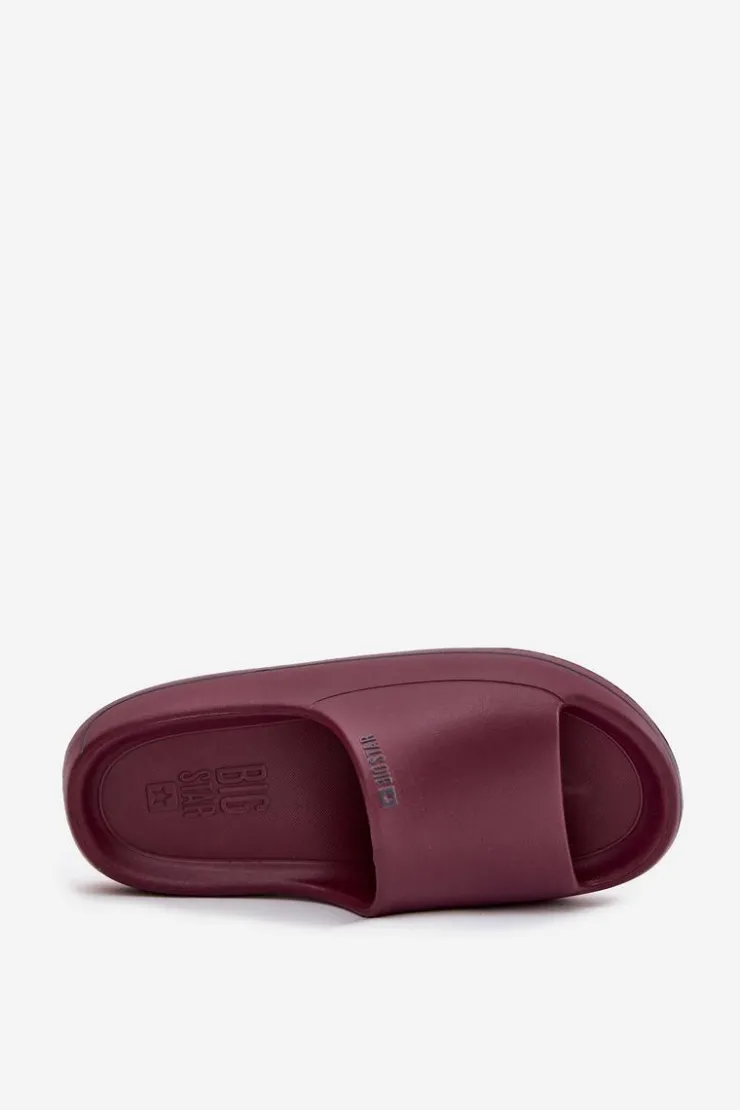 Damskie Big Star Shoes Lekkie Klapki Damskie Big Star SS274422 Bordowe