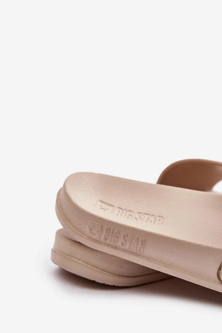 Damskie Big Star Shoes Lekkie Klapki Damskie Big Star OO274035 Beżowe