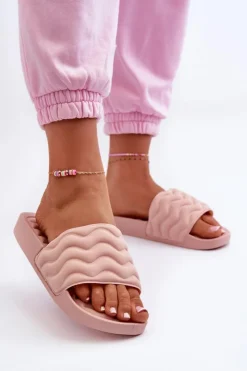 Evento Lekkie Klapki Damskie Na Basen Jasnoróżowe Beliordia Różowy