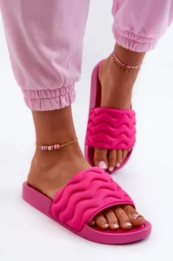 Evento Klapki Basenowe|Klapki Damskie Klasyczne*Lekkie Klapki Damskie Na Basen Fuksja Beliordia