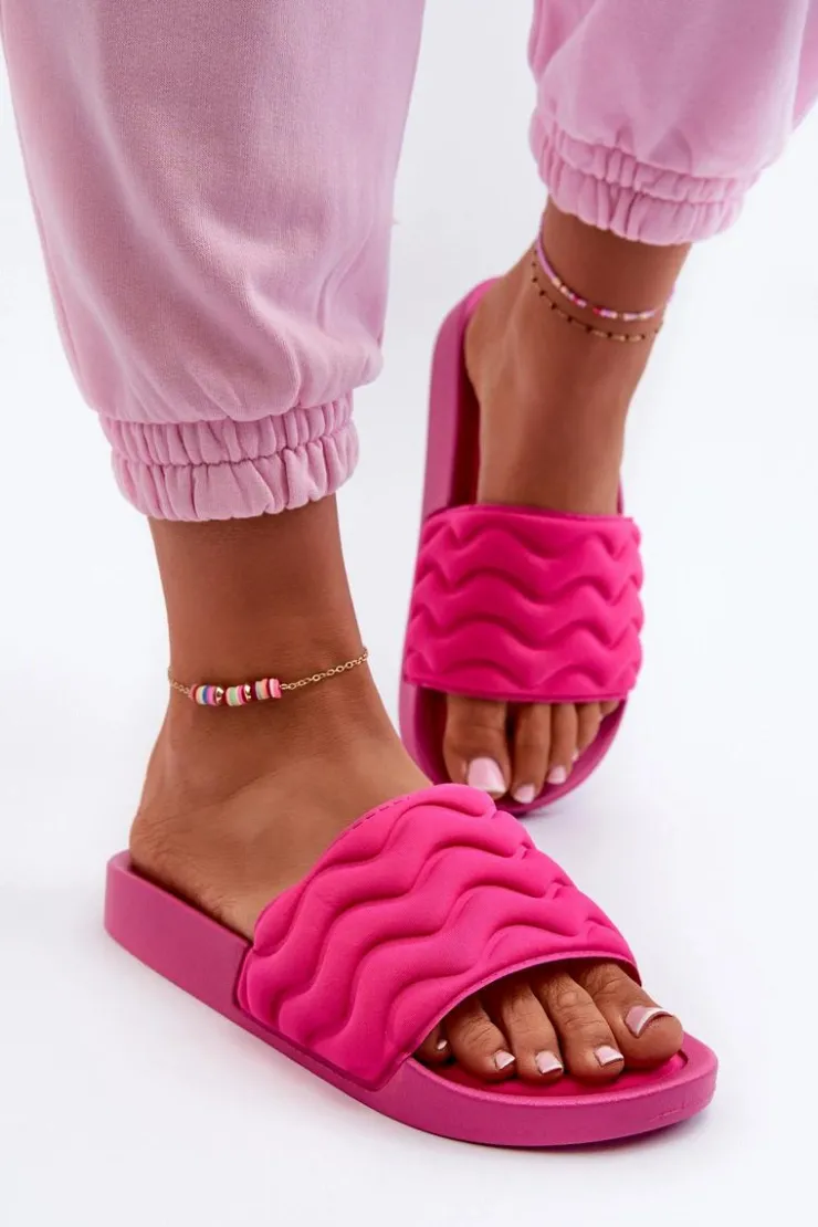 Evento Klapki Basenowe|Klapki Damskie Klasyczne*Lekkie Klapki Damskie Na Basen Fuksja Beliordia