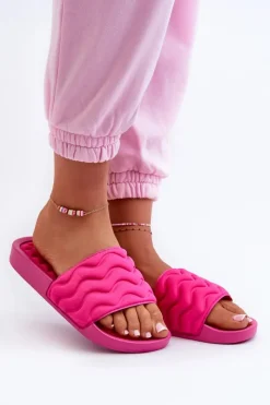 Evento Klapki Basenowe|Klapki Damskie Klasyczne*Lekkie Klapki Damskie Na Basen Fuksja Beliordia