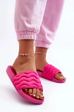 Evento Klapki Basenowe|Klapki Damskie Klasyczne*Lekkie Klapki Damskie Na Basen Fuksja Beliordia