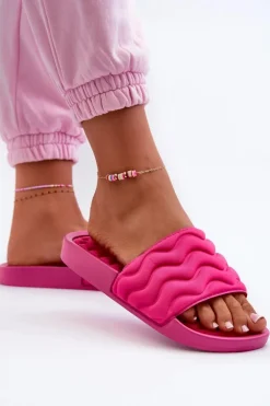 Evento Klapki Basenowe|Klapki Damskie Klasyczne*Lekkie Klapki Damskie Na Basen Fuksja Beliordia