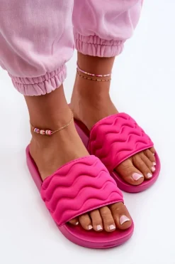 Evento Klapki Basenowe|Klapki Damskie Klasyczne*Lekkie Klapki Damskie Na Basen Fuksja Beliordia