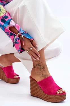 Damskie Boto Lekkie Klapki Na Masywnej Platformie Fuksja Good Vibe