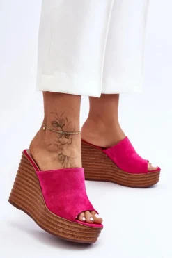Damskie Boto Lekkie Klapki Na Masywnej Platformie Fuksja Good Vibe