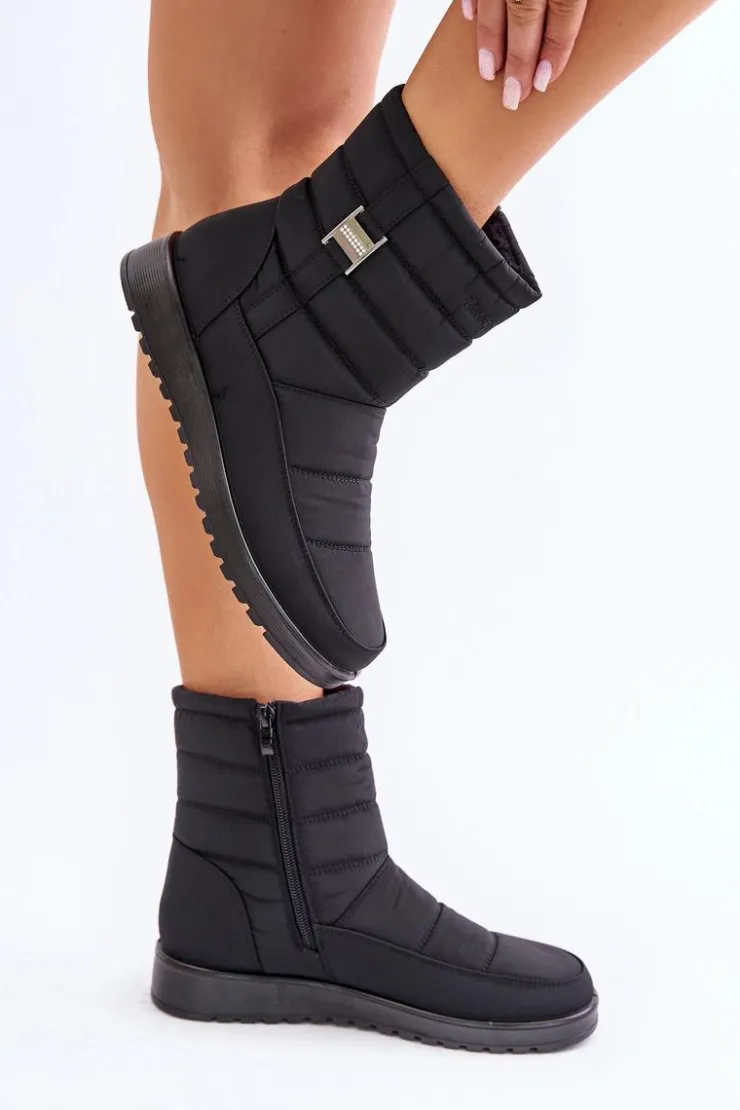 Evento Śniegowce Damskie*Lekkie Śniegowce Damskie Na Zamek Czarne Mezitha