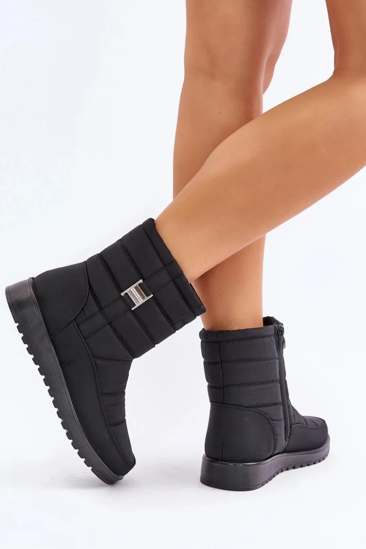 Evento Śniegowce Damskie*Lekkie Śniegowce Damskie Na Zamek Czarne Mezitha