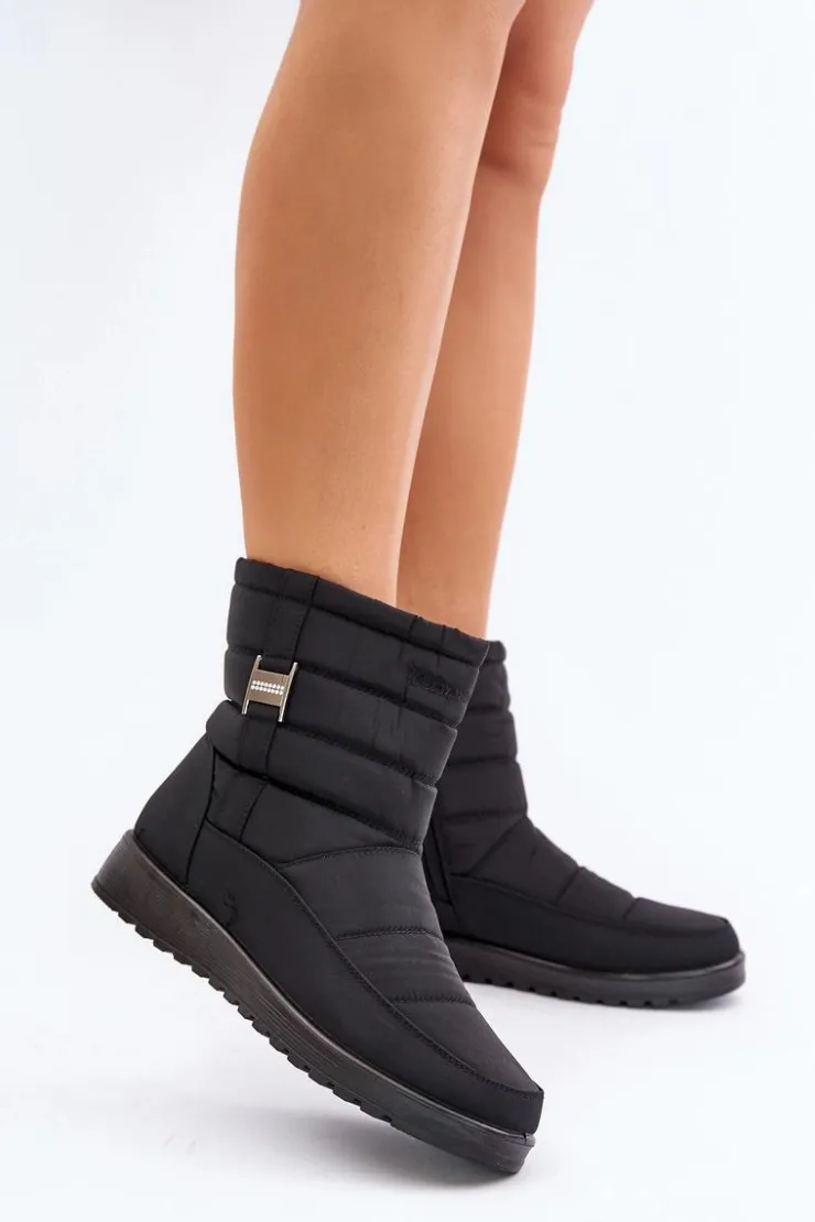 Evento Śniegowce Damskie*Lekkie Śniegowce Damskie Na Zamek Czarne Mezitha