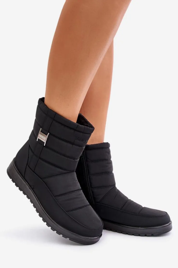 Evento Śniegowce Damskie*Lekkie Śniegowce Damskie Na Zamek Czarne Mezitha