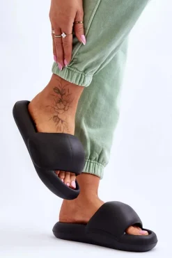 Online Boto Lekkie Piankowe Damskie Klapki Na Platformie Czarne Milton