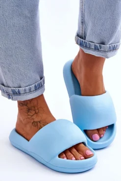 Online Boto Lekkie Piankowe Damskie Klapki Na Platformie Niebieskie Milton
