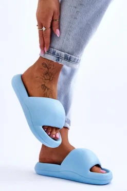 Online Boto Lekkie Piankowe Damskie Klapki Na Platformie Niebieskie Milton