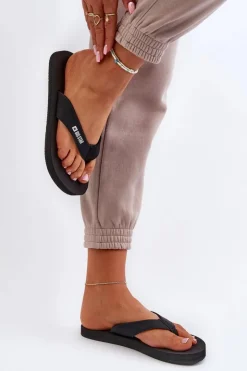 Big Star Shoes Klapki Sportowe|Klapki Damskie Big Star*Lekkie Piankowe Japonki Klapki Damskie Big Star NN274A718 Czarne