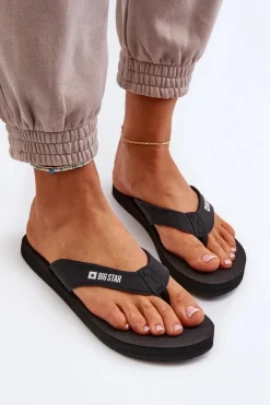 Big Star Shoes Klapki Sportowe|Klapki Damskie Big Star*Lekkie Piankowe Japonki Klapki Damskie Big Star NN274A718 Czarne