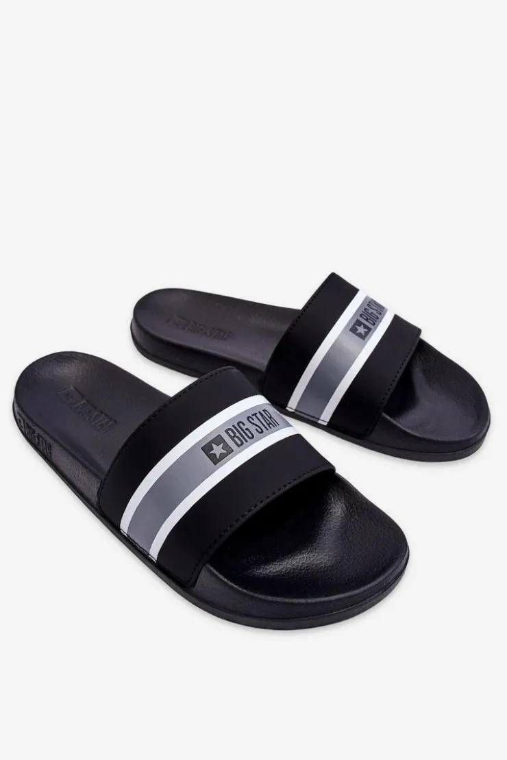 Big Star Shoes Klapki Damskie Big Star|Klapki Damskie Klasyczne*Lekkie Piankowe Klapki Big Star JJ274648 Czarne