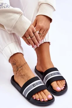 Big Star Shoes Klapki Damskie Big Star|Klapki Damskie Klasyczne*Lekkie Piankowe Klapki Big Star JJ274648 Czarne