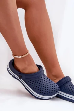 Damskie Evento Lekkie Piankowe Klapki Damskie Granatowe Ardanica