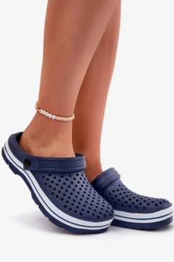 Damskie Evento Lekkie Piankowe Klapki Damskie Granatowe Ardanica