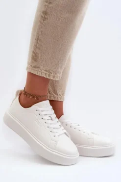 Damskie Big Star Shoes Lekkie Sneakersy Damskie Big Star NN274322 Memory Foam System Białe