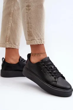 Damskie Big Star Shoes Lekkie Sneakersy Damskie Big Star NN274320 Memory Foam System Czarne