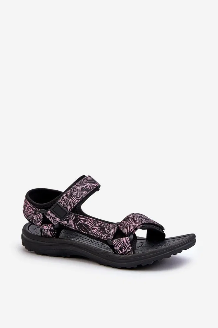 Outlet Evento Lekkie Sportowe Sandały Damskie Czarno-Różowe Lumeria Różowy