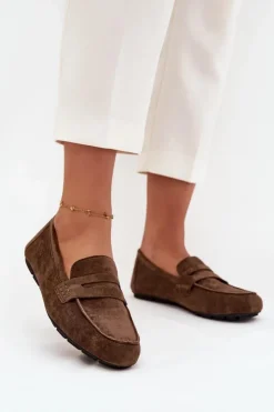 Damskie Boto Loafersy Mokasyny Damskie Płaskie Ciemnozielone Roseline