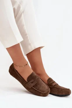 Damskie Boto Loafersy Mokasyny Damskie Płaskie Ciemnozielone Roseline