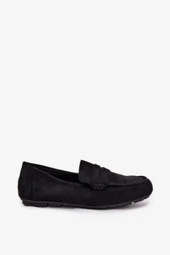 Boto Loafersy Damskie|Mokasyny Damskie Zamszowe*Loafersy Mokasyny Damskie Płaskie Czarne Roseline Czarny