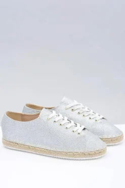 Online Boto Lu Boo | Srebrne Brokatowe Lniane Espadryle Fairy