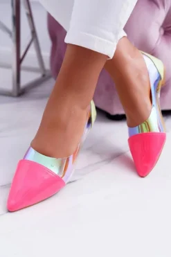 Damskie Boto Lu Boo | Transparentne Holograficzne Balerinki W Szpic Fluo