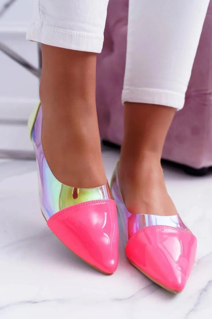 Damskie Boto Lu Boo | Transparentne Holograficzne Balerinki W Szpic Fluo