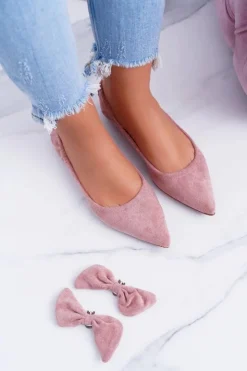 Damskie Boto LU BOO Balerinki Moments z odpinaną kokardą różowe
