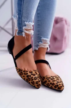 Outlet Boto Lu Boo Baleriny W Szpic Zamsz Leopard Carana