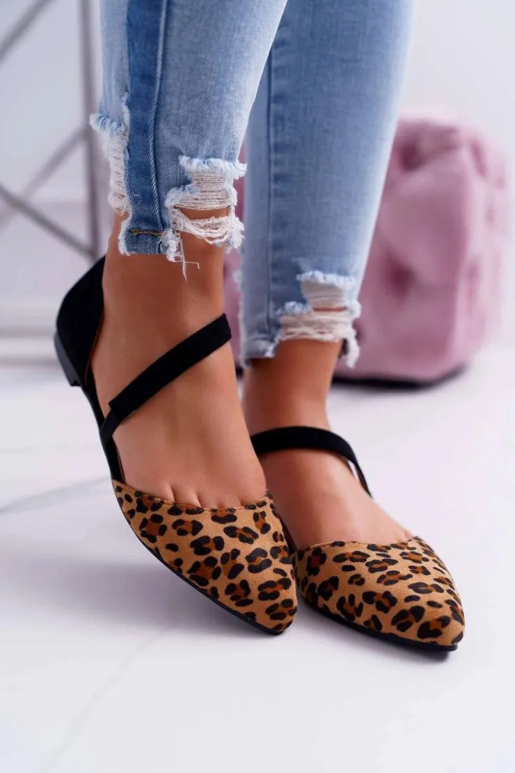 Outlet Boto Lu Boo Baleriny W Szpic Zamsz Leopard Carana