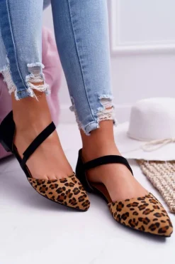 Outlet Boto Lu Boo Baleriny W Szpic Zamsz Leopard Carana
