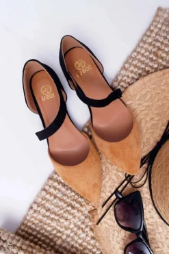 Damskie Boto Lu Boo Baleriny W Szpic Zamsz Camel Carana